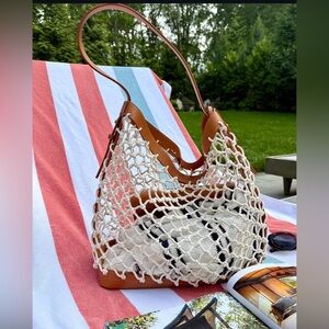 J. McLaughlin Crotchet Leather Shoulder Bag